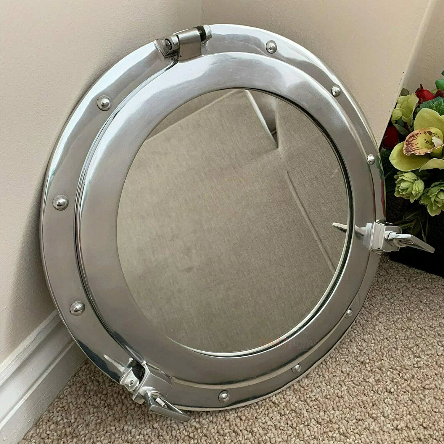 Darthome Limited Chrome Studded Porthole Wall Mirror 3 Darthome Limited Chrome Studded Porthole Wall Mirror