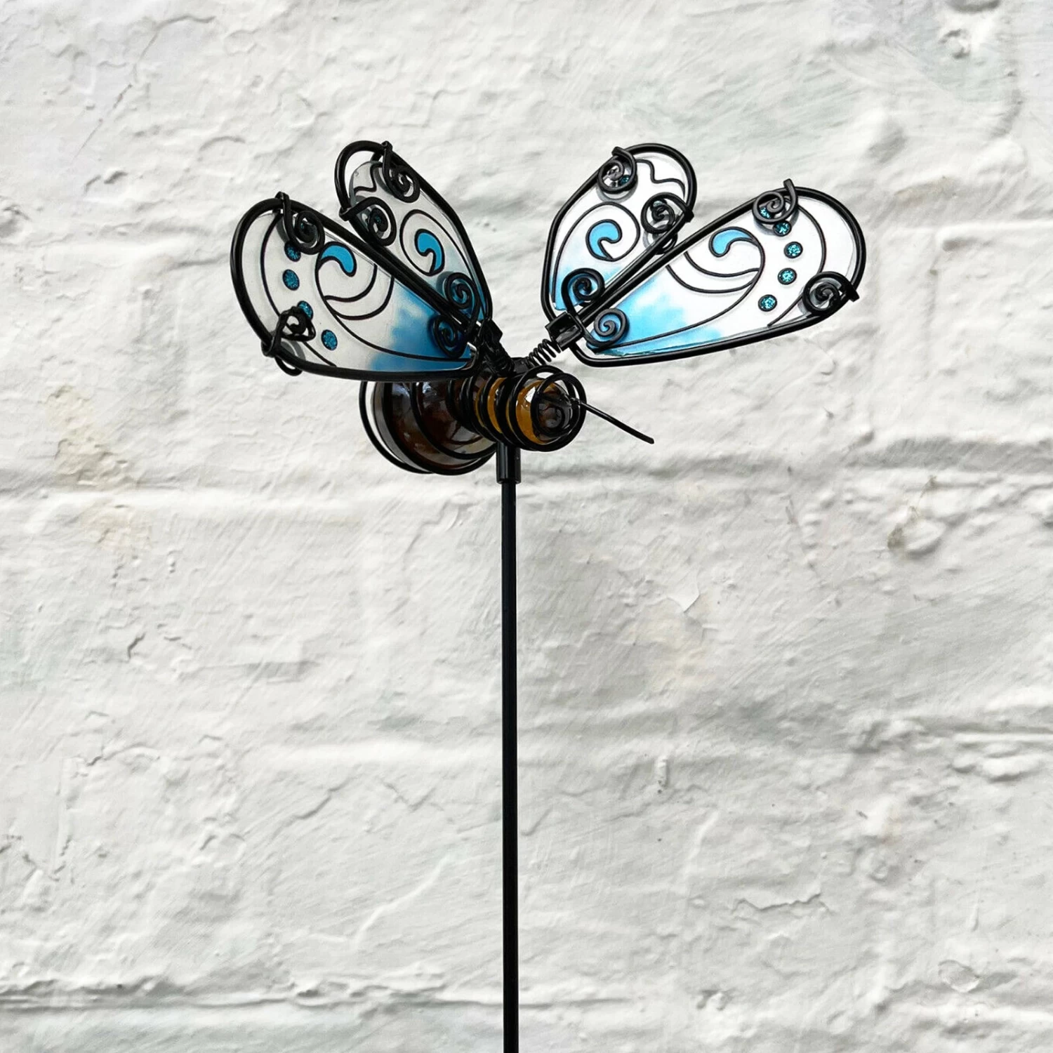Darthome Limited Stained Glass Bumble Bee Garden Stake 2 Darthome Limited Stained Glass Bumble Bee Garden Stake