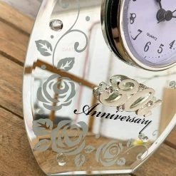Darthome Limited 30th Pearl Wedding Anniversary Mirrored Clock -Décor Dreams Shop 18 60f0e73f 339d 4ff8 93e8 53e3e8356c3e
