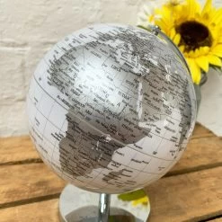 Darthome Limited Rotating Globe Ornament - Silver And White -Décor Dreams Shop 18 9addf4c7 9314 4ff0 9e39 71a4829a1ea7
