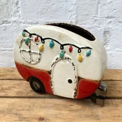 Darthome Limited Ceramic Red Caravan Planter