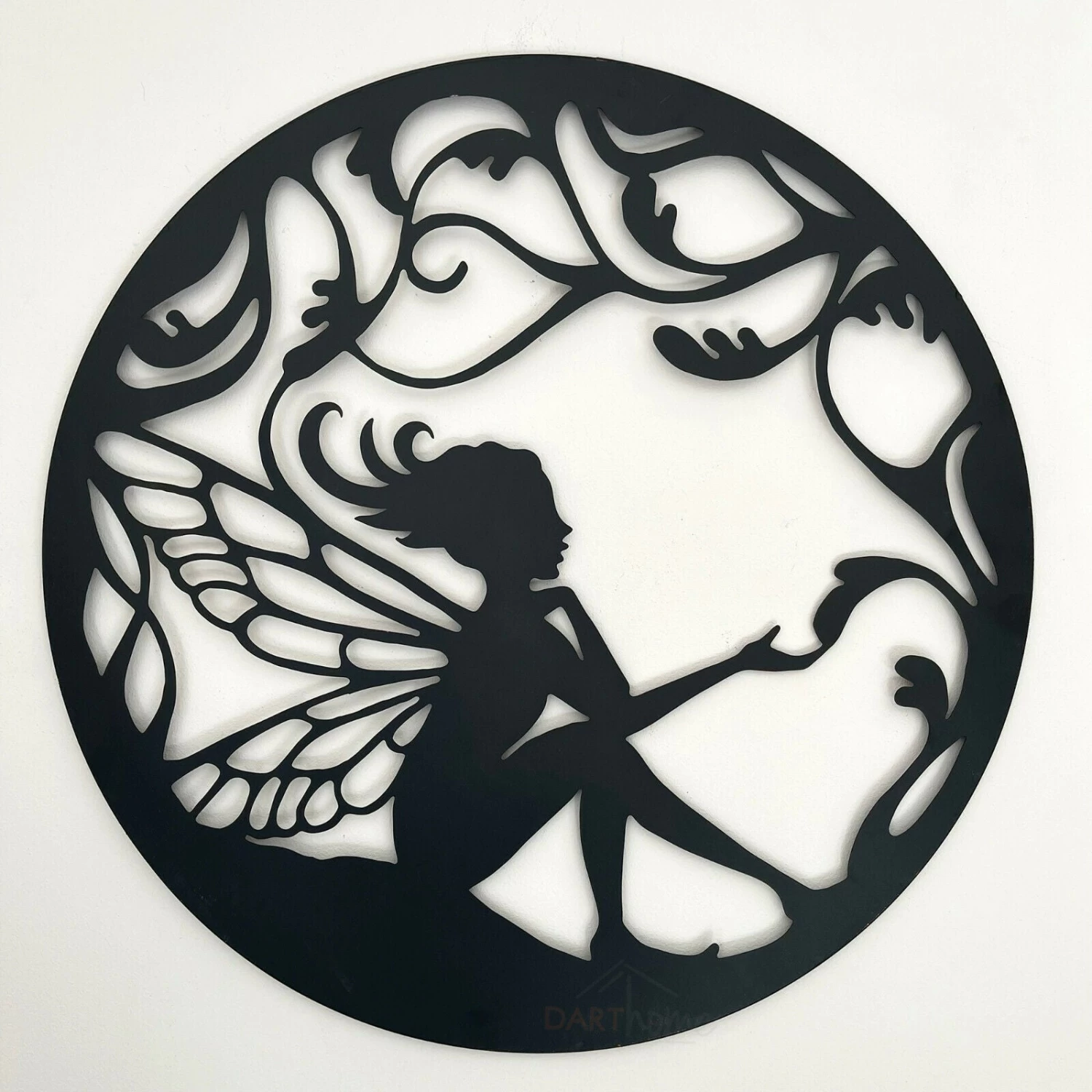 Darthome Limited Black Sitting Fairy Silhouette Garden Wall Art 4 Darthome Limited Black Sitting Fairy Silhouette Garden Wall Art - Image 2
