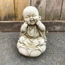 Darthome Limited Stone Happy Monk Garden Statue 18cm