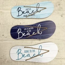 Nautical Seashore Beach Flip Flop Bathroom Wall Plaque 30cm