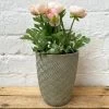 Darthome Limited Cement Tall Diamond Plant Pot 17cm - Green & Gold