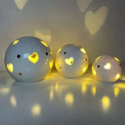 Darthome Limited Set Of 3 LED Light Up Love Heart Globe Ball Decorations