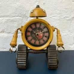 Darthome Limited Industrial Yellow Robot Clock