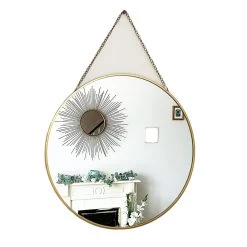 Gold Chain Hanging Round Wall Mirror -Décor Dreams Shop 24copy