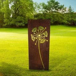 Darthome Limited Ready To Rust Dandelion Flower Garden Screen Lawn Spike 116cm