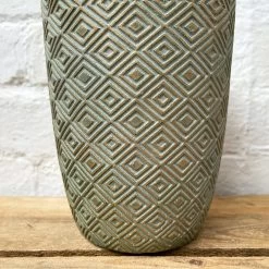 Darthome Limited Cement Tall Diamond Plant Pot 20cm - Green & Gold -Décor Dreams Shop 39 f22459c9 f774 41df 825b 85a37081beb5