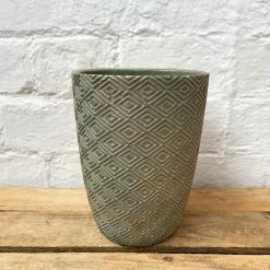 Darthome Limited Cement Tall Diamond Plant Pot 17cm - Green & Gold -Décor Dreams Shop 41 1acb1710 3b94 46cb 94bb b7715101e06b