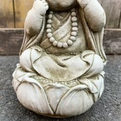 Darthome Limited Stone Happy Monk Garden Statue 18cm -Décor Dreams Shop 51 87c79112 04ea 4ddf 95b7 363f99bb08db