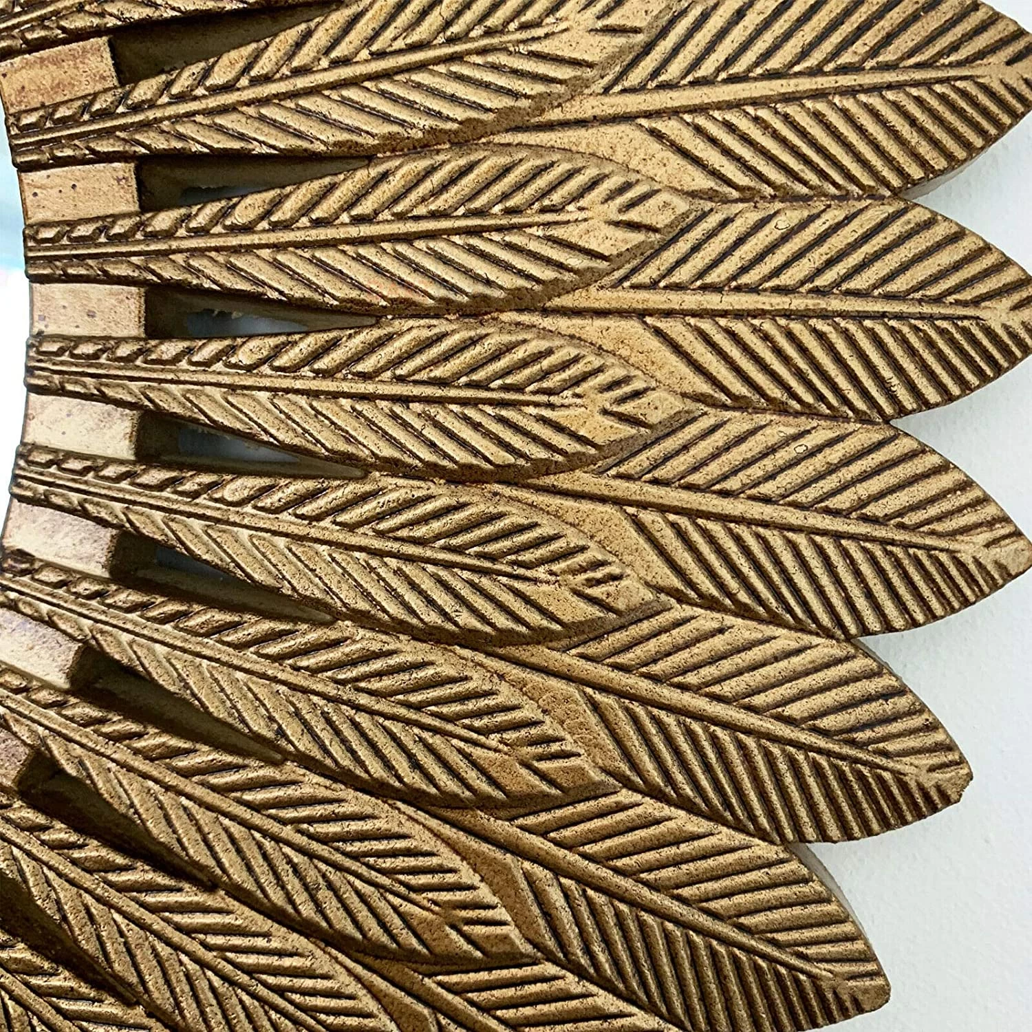 Darthome Limited Large Gold Feather Wall Mirror 50cm 4 Darthome Limited Large Gold Feather Wall Mirror 50cm - Image 2