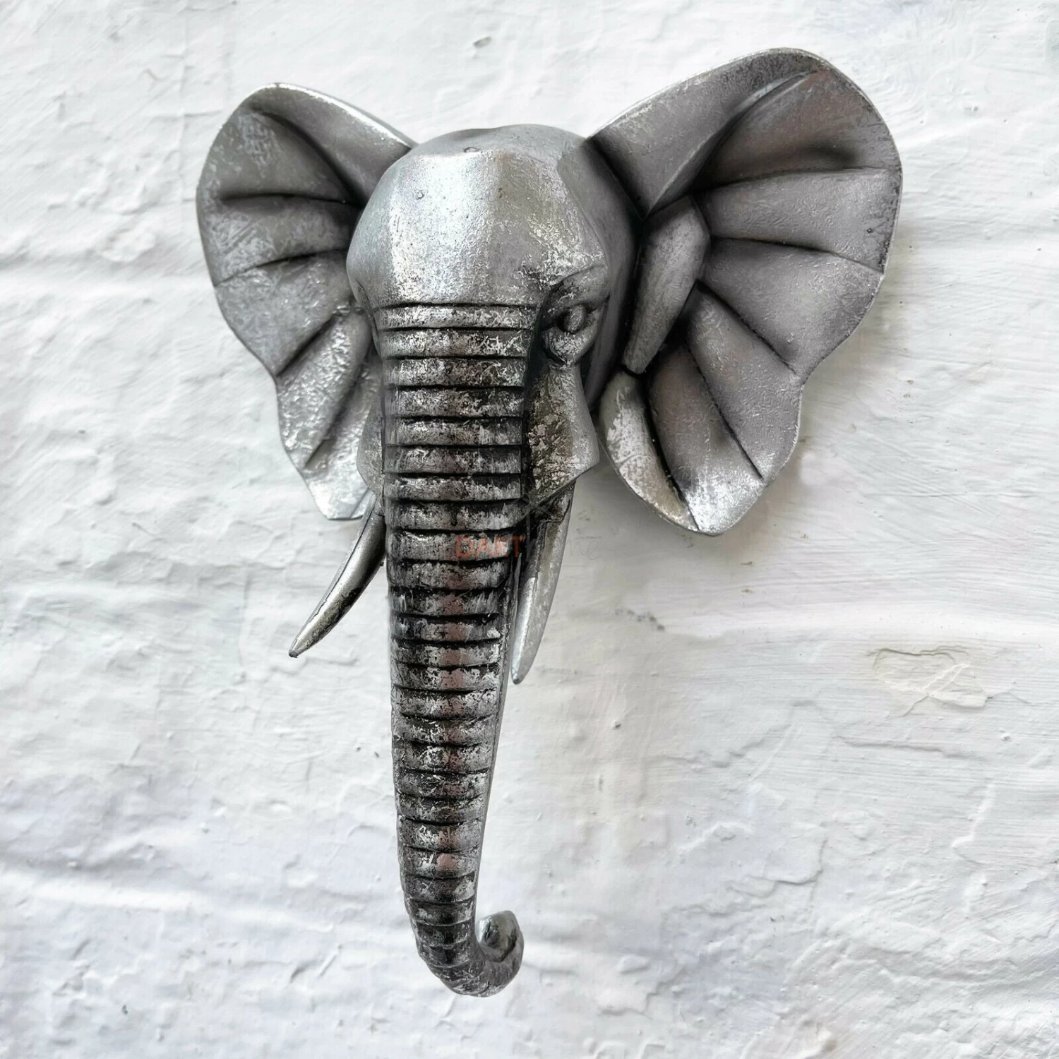 Darthome Limited Silver Resin Elephant Bust Wall Ornament 21cm 3 Darthome Limited Silver Resin Elephant Bust Wall Ornament 21cm