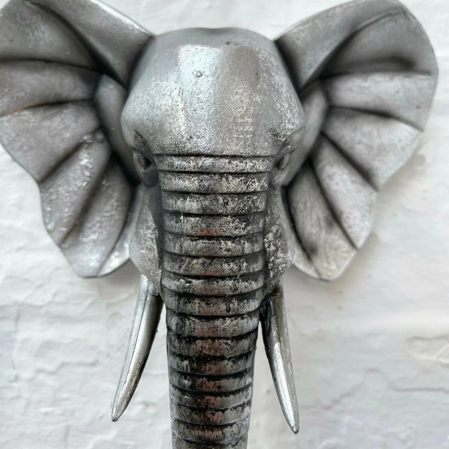Darthome Limited Silver Resin Elephant Bust Wall Ornament 21cm 5 Darthome Limited Silver Resin Elephant Bust Wall Ornament 21cm - Image 3