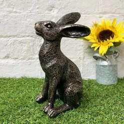 Medium Bronze Resin Sitting Hare Garden Statues 23cm -Décor Dreams Shop 8 9a5f4dc7 5f88 4518 8523 837657b7f203
