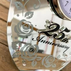 Darthome Limited 25th Silver Wedding Anniversary Mirrored Clock -Décor Dreams Shop 90 b9c517a5 fb7c 46f1 9b74 ea98810d9558