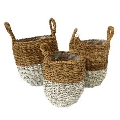 Darthome Limited Set Of 3 Two Tone Lined Seagrass Planters -Décor Dreams Shop 9 5e7a3d6a ac57 4b61 9cc7 d4c947f9effb
