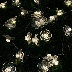 Darthome Limited 50 Solar Rose Flower Outdoor String Lights