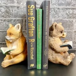 Darthome Limited Resin Reading Fox & Bear Animal Bookends -Décor Dreams Shop IMG 2874.JPEG edited206