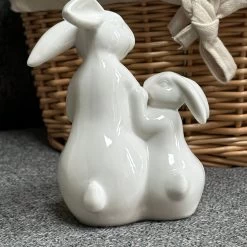 Darthome Limited White Easter Rabbits Figurine -Décor Dreams Shop IMG 4100