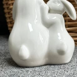 Darthome Limited White Easter Rabbits Figurine -Décor Dreams Shop IMG 4102