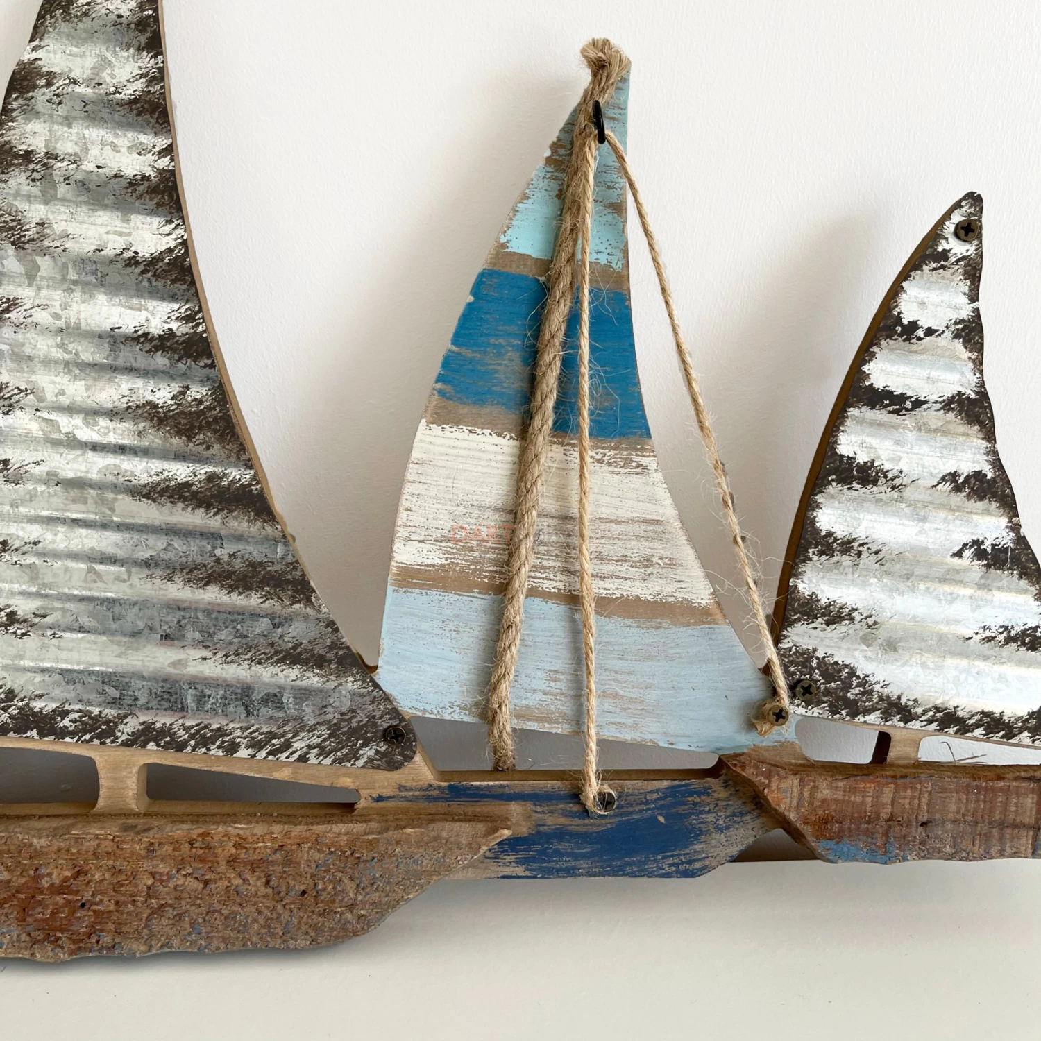 Darthome Limited Wood & Metal Sailing Boat Wall Art 63cm 7 Darthome Limited Wood & Metal Sailing Boat Wall Art 63cm - Image 5