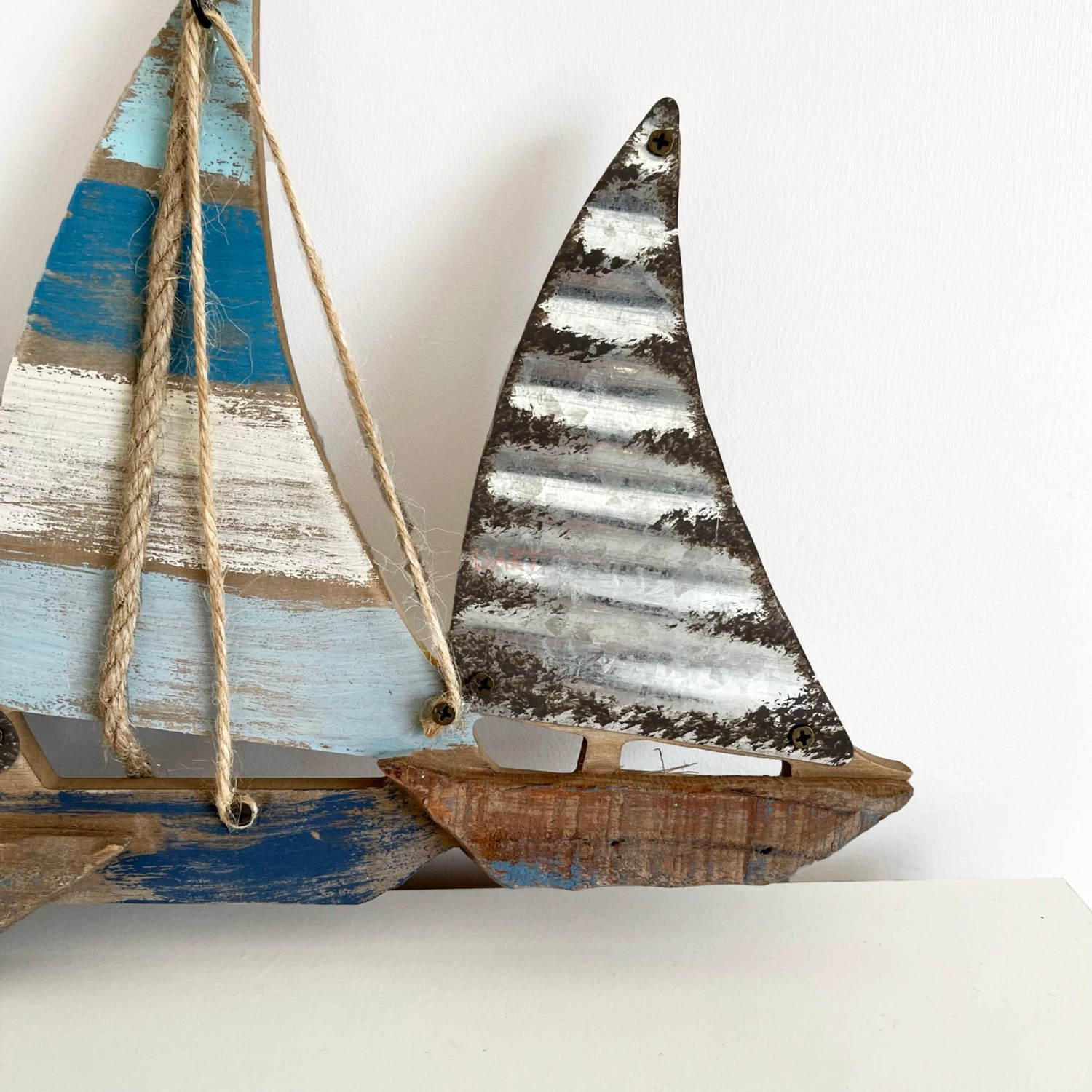 Darthome Limited Wood & Metal Sailing Boat Wall Art 63cm 8 Darthome Limited Wood & Metal Sailing Boat Wall Art 63cm - Image 6