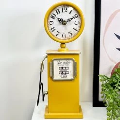 Darthome Limited Yellow Petrol Pump Table Clock