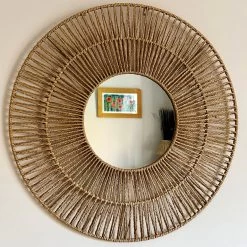 Darthome Limited Woven Paper Rope Wall Mirror 70cm X 70cm