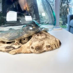 Darthome Limited Large Molten Glass Bowl On Teak Root Stand -Décor Dreams Shop IMG 7351 JPEG