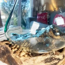 Darthome Limited Large Molten Glass Bowl On Teak Root Stand -Décor Dreams Shop IMG 7354 JPEG