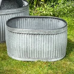 Darthome Limited Set Of 3 Galvanised Oval Tub Planters -Décor Dreams Shop IMG 8112 JPEG