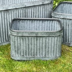 Darthome Limited Set Of 3 Galvanised Rectangle Tub Planters -Décor Dreams Shop IMG 8126 JPEG