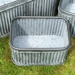 Darthome Limited Set Of 3 Galvanised Rectangle Tub Planters -Décor Dreams Shop IMG 8128 JPEG