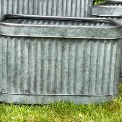 Darthome Limited Set Of 3 Galvanised Rectangle Tub Planters -Décor Dreams Shop IMG 8129 JPEG