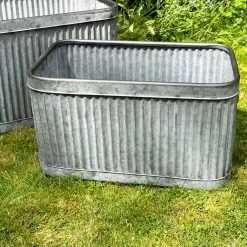 Darthome Limited Set Of 3 Galvanised Rectangle Tub Planters -Décor Dreams Shop IMG 8130 JPEG
