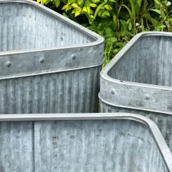 Darthome Limited Set Of 3 Galvanised Square Tub Planters -Décor Dreams Shop IMG 8163 JPEG