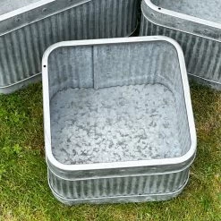 Darthome Limited Set Of 3 Galvanised Square Tub Planters -Décor Dreams Shop IMG 8165 JPEG