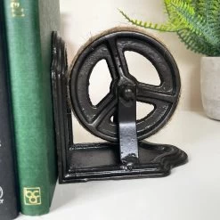 Darthome Limited Industrial Cog Bookends Set -Décor Dreams Shop IMG 9017.JPEG editedBW