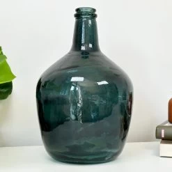 Darthome Limited Recycled Glass Large Blue Bottle Vase