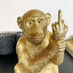 Darthome Limited Gold Up Yours Monkey Ornament 11x19x11cm -Décor Dreams Shop IMG E0062 editedAQ