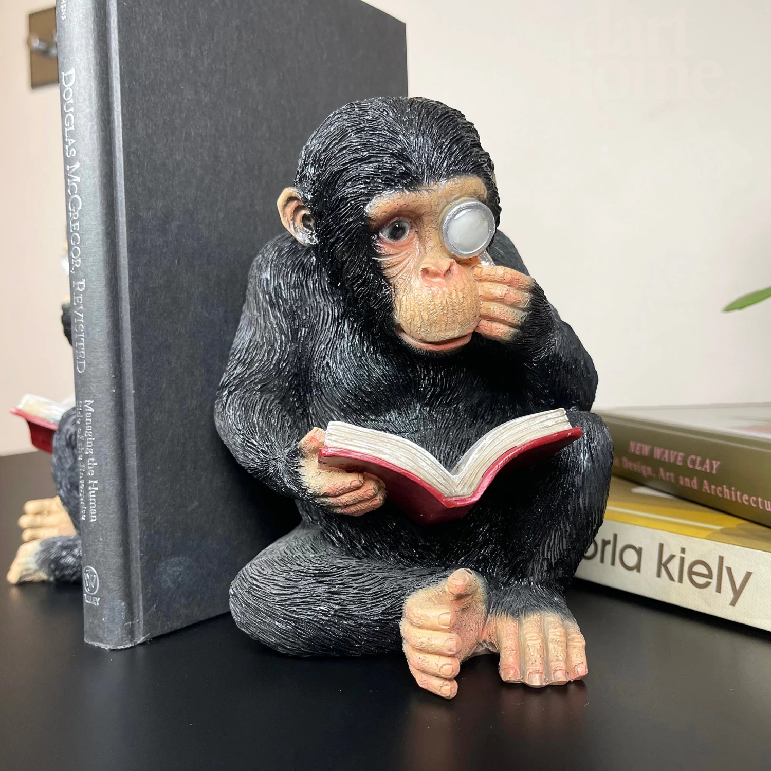 Darthome Limited Black Reading Monkey Bookends 4 Darthome Limited Black Reading Monkey Bookends - Image 2