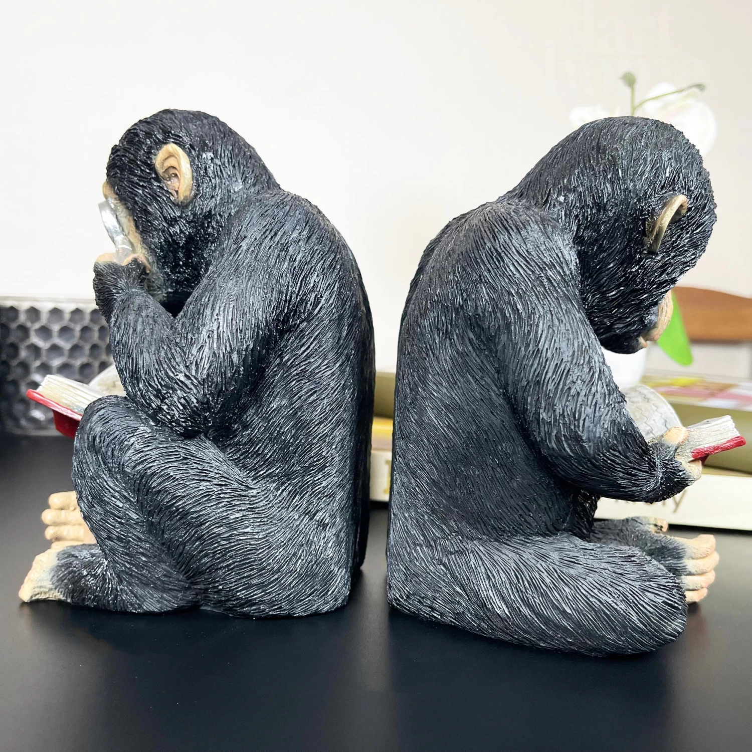 Darthome Limited Black Reading Monkey Bookends 8 Darthome Limited Black Reading Monkey Bookends - Image 6
