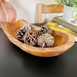 Darthome Limited Teak Root Wood Long Bowl 35cm