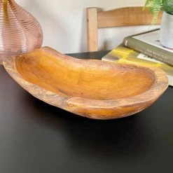 Darthome Limited Teak Root Wood Long Bowl 35cm -Décor Dreams Shop IMG E0340 editedDG