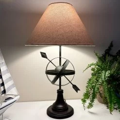 Darthome Limited Metal Armillary Sphere Table Lamp With Natural Shade