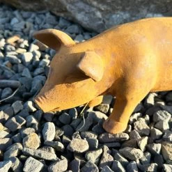 Darthome Limited Rust Cast Iron Pig Garden Statue 31cm -Décor Dreams Shop IMG E0436