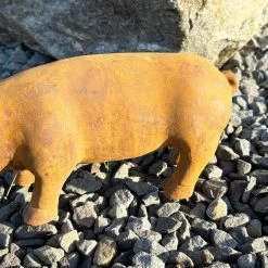 Darthome Limited Rust Cast Iron Pig Garden Statue 31cm -Décor Dreams Shop IMG E0437