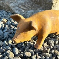 Darthome Limited Rust Cast Iron Pig Garden Statue 31cm -Décor Dreams Shop IMG E0438